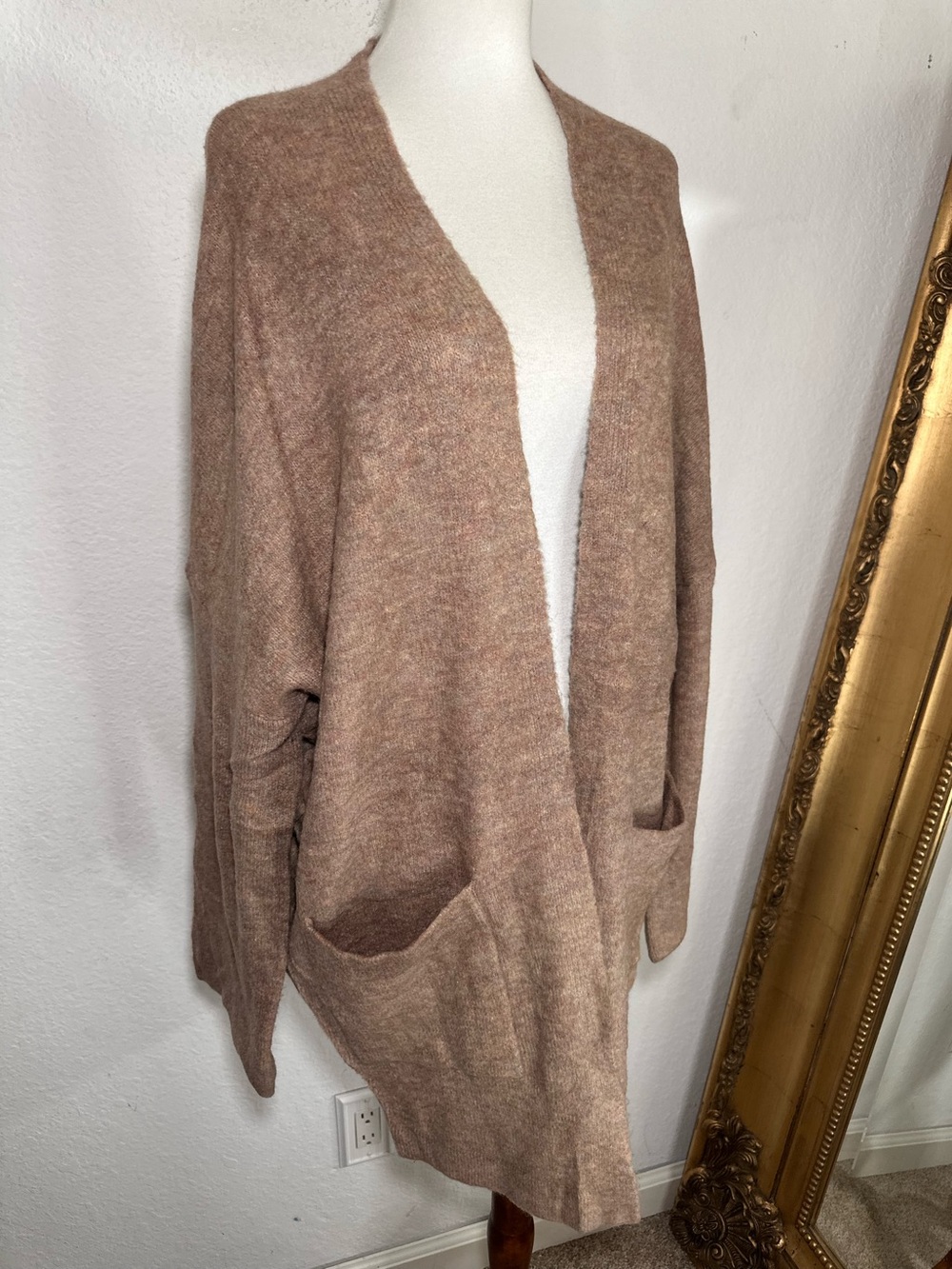 Vici Be Cool Wool Blend Open Front Sweater Cardigan Duster Size M/L